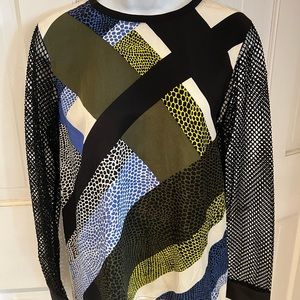 Tibi mesh sleeve blouse
